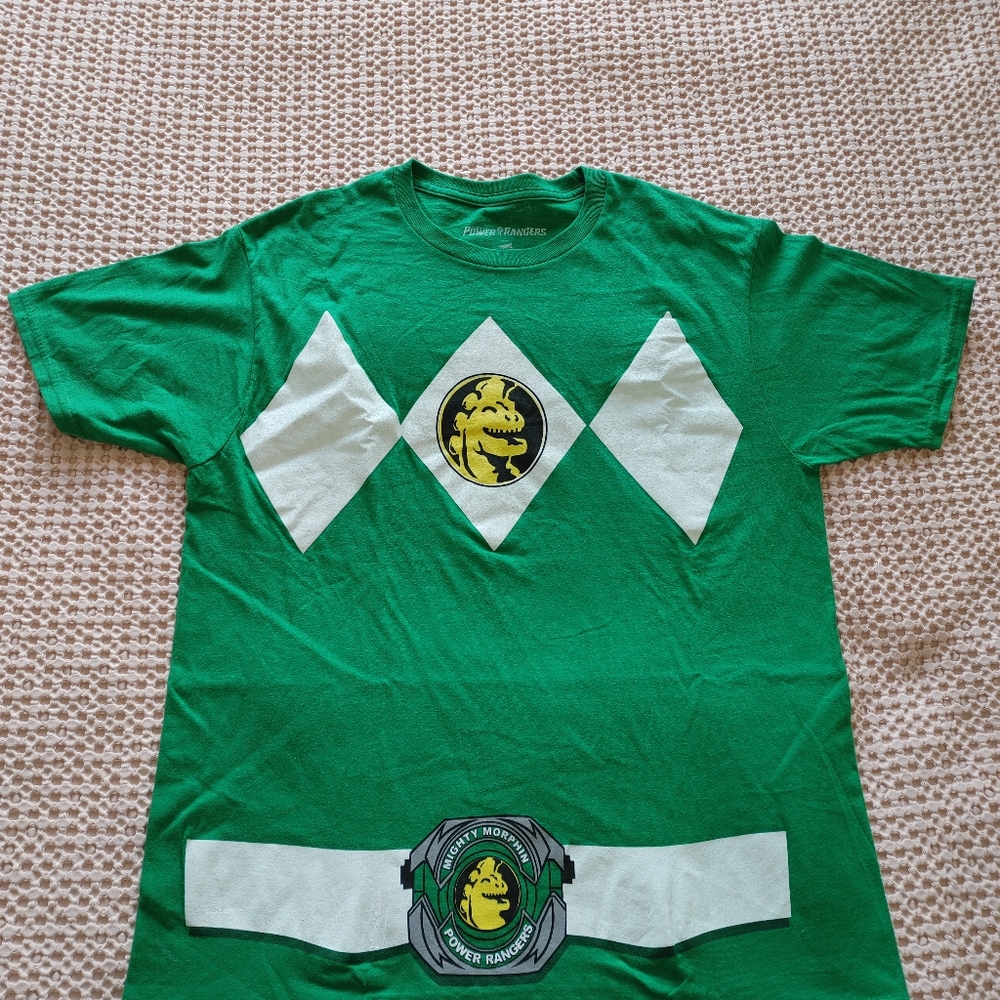 Power rangers green t shirt like new